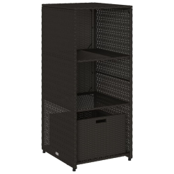 Szafka ogrodowa, czarna, 50x55x115 cm, polirattan