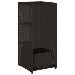 Szafka ogrodowa, czarna, 50x55x115 cm, polirattan