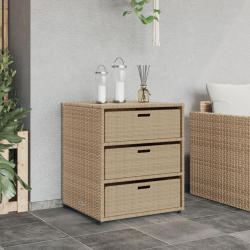Szafka ogrodowa, beżowa, 55x59x69 cm, polirattan