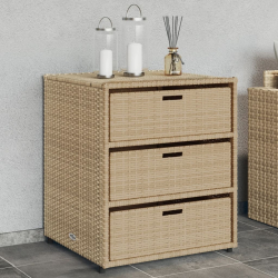Szafka ogrodowa, beżowa, 55x59x69 cm, polirattan