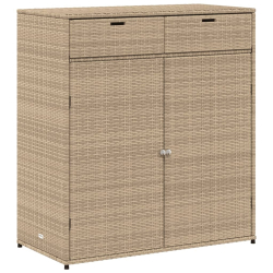 Szafka ogrodowa, beżowa, 105x55x113 cm, polirattan
