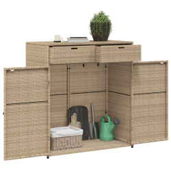 Szafka ogrodowa, beżowa, 105x55x113 cm, polirattan