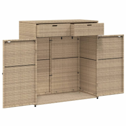 Szafka ogrodowa, beżowa, 105x55x113 cm, polirattan