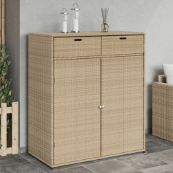 Szafka ogrodowa, beżowa, 105x55x113 cm, polirattan