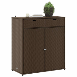 Szafka ogrodowa, brązowa, 105x55x113 cm, polirattan
