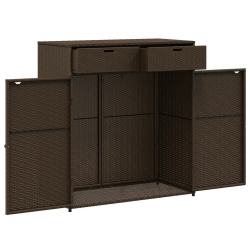 Szafka ogrodowa, brązowa, 105x55x113 cm, polirattan