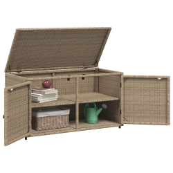 Szafka ogrodowa, beżowa, 110x55x60,5 cm, polirattan
