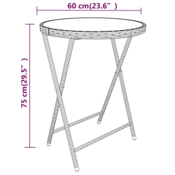 5-cz. zestaw mebli bistro, rattan PE i szkło hartowane, czarny