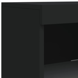 Szafka z oświetleniem LED, czarna, 41x37x100 cm
