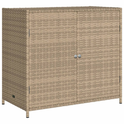 Szafka ogrodowa, beżowa, 83x45x76 cm, polirattan