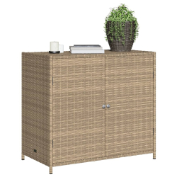 Szafka ogrodowa, beżowa, 83x45x76 cm, polirattan