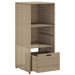 Szafka ogrodowa, beżowa, 50x55x115 cm, polirattan