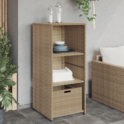 Szafka ogrodowa, beżowa, 50x55x115 cm, polirattan