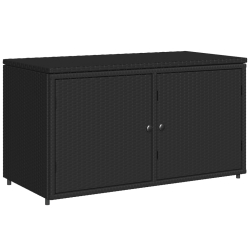 Szafka ogrodowa, czarna, 110x55x60,5 cm, polirattan
