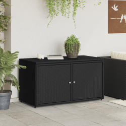 Szafka ogrodowa, czarna, 110x55x60,5 cm, polirattan