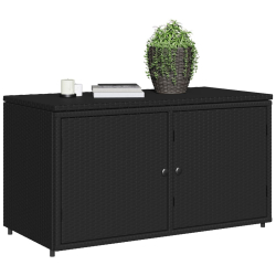 Szafka ogrodowa, czarna, 110x55x60,5 cm, polirattan