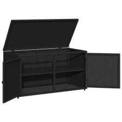 Szafka ogrodowa, czarna, 110x55x60,5 cm, polirattan