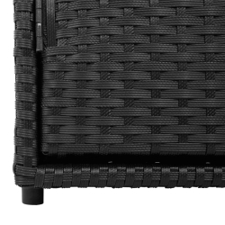 Szafka ogrodowa, czarna, 110x55x60,5 cm, polirattan