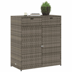 Szafka ogrodowa, szara, 105x55x113 cm, polirattan