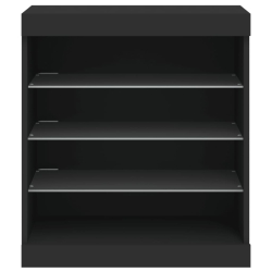 Szafka z oświetleniem LED, czarna, 60,5x37x67 cm