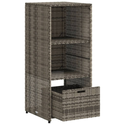 Szafka ogrodowa, szara, 50x55x115 cm, polirattan