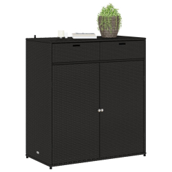 Szafka ogrodowa, czarna, 105x55x113 cm, polirattan