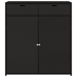 Szafka ogrodowa, czarna, 105x55x113 cm, polirattan