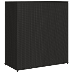 Szafka ogrodowa, czarna, 105x55x113 cm, polirattan