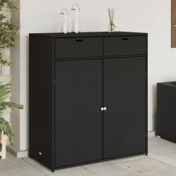 Szafka ogrodowa, czarna, 105x55x113 cm, polirattan