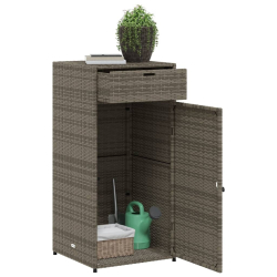 Szafka ogrodowa, szara, 55x55x111 cm,polirattan