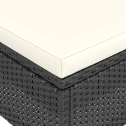 4-cz. zestaw krzeseł i stołków ogrodowych, rattan PE, czarny