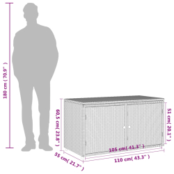 Szafka ogrodowa, szara, 110x55x60,5 cm, polirattan