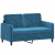 2-osobowa sofa z poduszkami, niebieska, 120 cm, aksamit