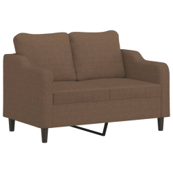 2-osobowa sofa z poduszkami, brązowa, 120 cm, tkanina