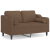 2-osobowa sofa z poduszkami, brązowa, 120 cm, tkanina