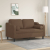2-osobowa sofa z poduszkami, brązowa, 120 cm, tkanina