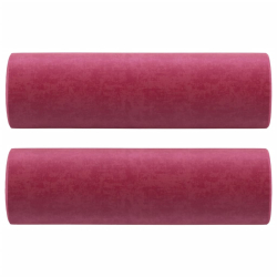 2-osobowa sofa z poduszkami, winna czerwień, 120 cm, aksamit
