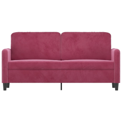 Sofa 2-osobowa, winna czerwień, 140 cm, tapicerowana aksamitem