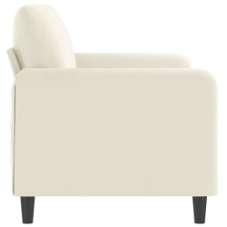 Sofa 2-osobowa, kremowy, 140 cm, tapicerowana aksamitem