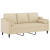 3-osobowa sofa z poduszkami, kremowa, 180 cm, tkanina