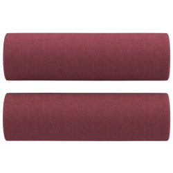2-osobowa sofa z poduszkami, winna czerwień, 120 cm, tkanina