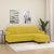 3-osobowa sofa z podnóżkiem, żółta, 180 cm, aksamit
