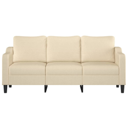 3-osobowa sofa, kremowa, 180 cm, tapicerowana tkaniną