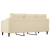 3-osobowa sofa, kremowa, 180 cm, tapicerowana tkaniną