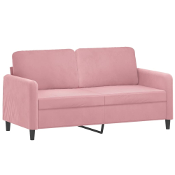 Sofa 2-osobowa, różowy, 140 cm, tapicerowana aksamitem