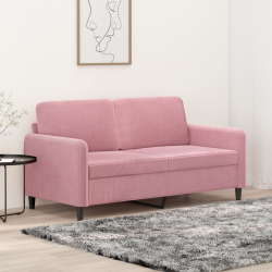 Sofa 2-osobowa, różowy, 140 cm, tapicerowana aksamitem