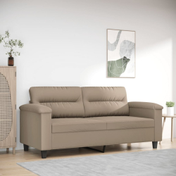 Sofa 2-osobowa, taupe, 140 cm, tapicerowana mikrofibrą