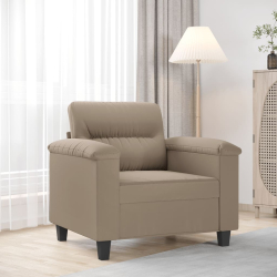 Fotel, kolor taupe, 60 cm, obity mikrofibrą