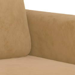 Sofa 2-osobowa, brązowy, 120 cm, tapicerowana aksamitem
