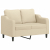 2-osobowa sofa z poduszkami, kremowa, 120 cm, tkanina